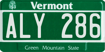 VT license plate ALY286