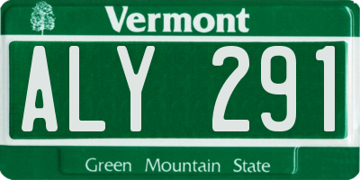 VT license plate ALY291