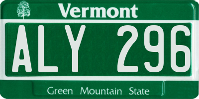 VT license plate ALY296