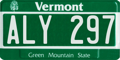 VT license plate ALY297