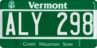 VT license plate ALY298