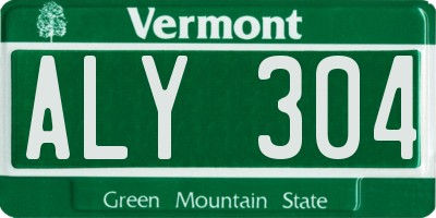 VT license plate ALY304