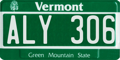 VT license plate ALY306