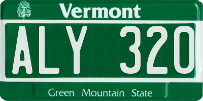 VT license plate ALY320