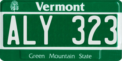 VT license plate ALY323