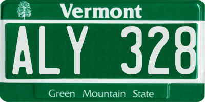 VT license plate ALY328