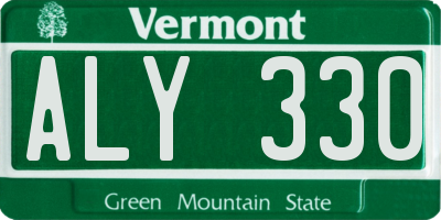 VT license plate ALY330