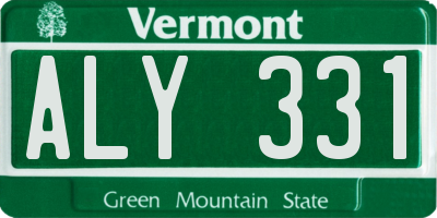 VT license plate ALY331