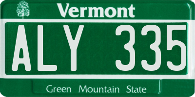 VT license plate ALY335