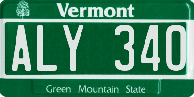 VT license plate ALY340