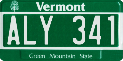 VT license plate ALY341