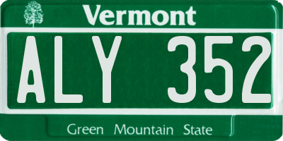 VT license plate ALY352