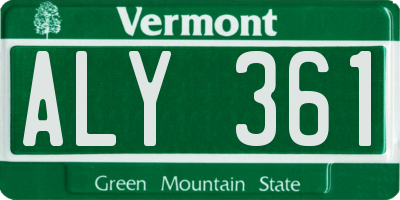 VT license plate ALY361