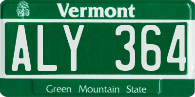 VT license plate ALY364