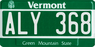 VT license plate ALY368