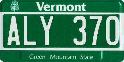 VT license plate ALY370