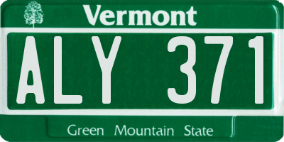 VT license plate ALY371