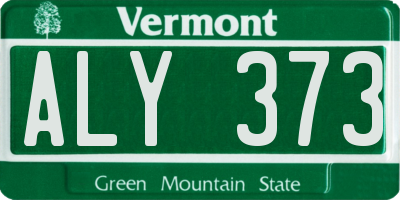 VT license plate ALY373