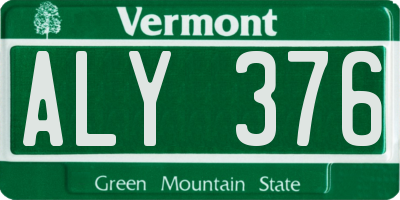 VT license plate ALY376