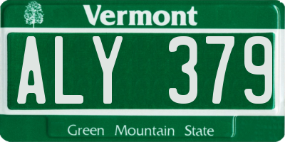 VT license plate ALY379