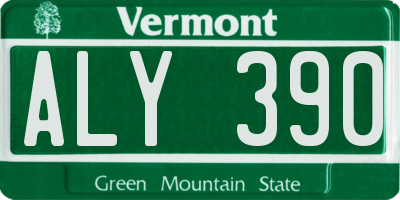 VT license plate ALY390