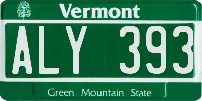 VT license plate ALY393