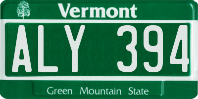 VT license plate ALY394