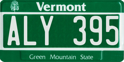 VT license plate ALY395