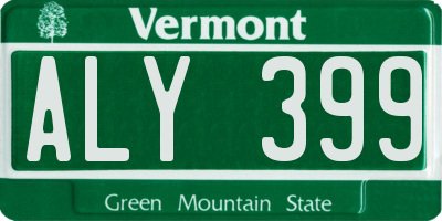 VT license plate ALY399