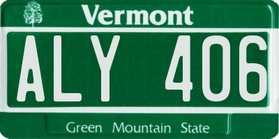 VT license plate ALY406
