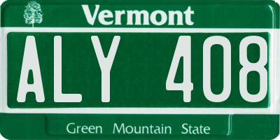 VT license plate ALY408