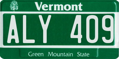 VT license plate ALY409