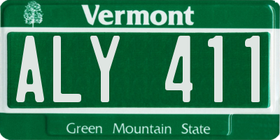 VT license plate ALY411