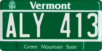 VT license plate ALY413