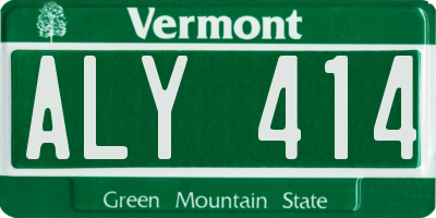VT license plate ALY414