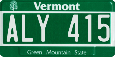 VT license plate ALY415