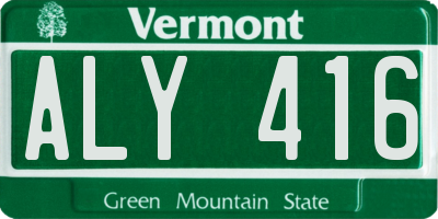VT license plate ALY416