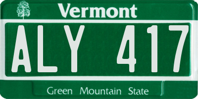 VT license plate ALY417