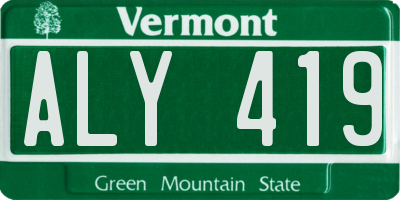 VT license plate ALY419