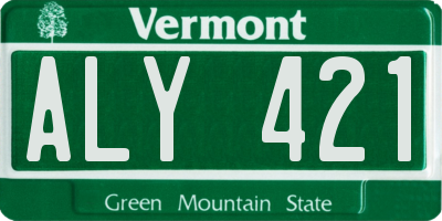 VT license plate ALY421