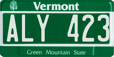 VT license plate ALY423