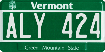 VT license plate ALY424