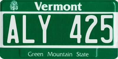 VT license plate ALY425