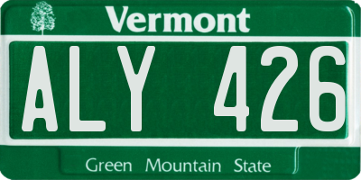 VT license plate ALY426