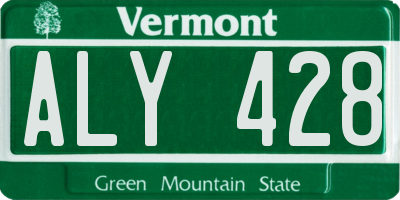 VT license plate ALY428