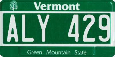 VT license plate ALY429
