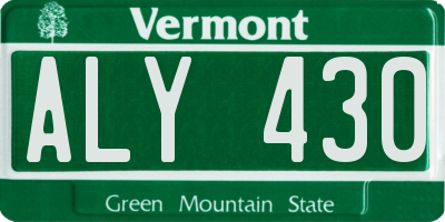 VT license plate ALY430