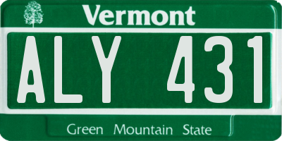 VT license plate ALY431