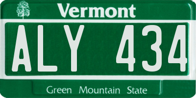 VT license plate ALY434