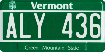 VT license plate ALY436